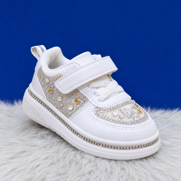 Kids Stylish Imported Stone Work Sneakers – Velcro High-Top Shoes