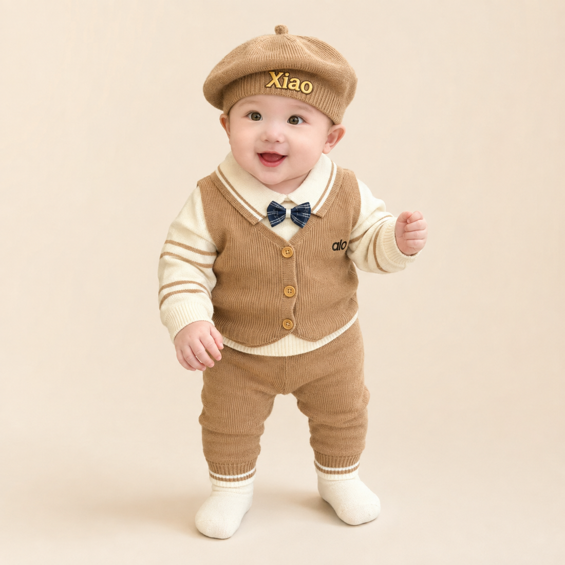 Baby Boy Knitted 3-Piece Winter Suit | 0–24 Months
