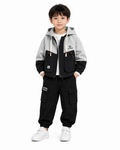 Boys imported hooded 3-piece suit grey and black