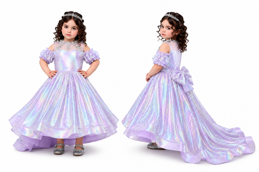Premium Girls Tail Fairy Frock in Mint Green