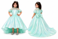 Premium Girls Tail Fairy Frock in Mint Green