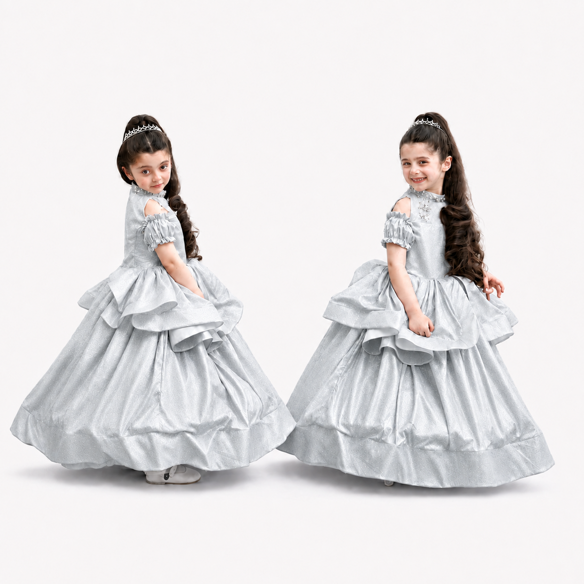 Premium Moonlight Fairy Frock in Silver/Ice Grey